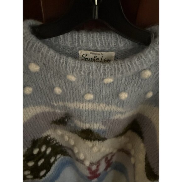 Vintage Susie Lee Mohair Wool Hand Knitted Sweater Cottage Core Made in England - Picture 6 of 16